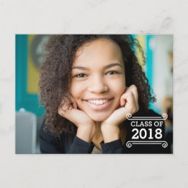 Uitnodiging voor fotoafstudeerfeest. briefkaart