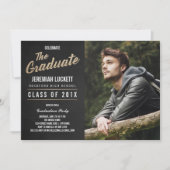 Uitnodiging voor fotoafstudeerfeest | schoolbord (Voorkant)