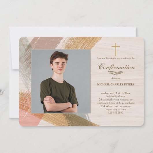 Uitnodiging voor fotobevestiging van penseelstreke (Voorkant)