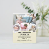 Uitnodiging voor fotocollage 6e verjaardag jongen  (Staand voorkant)