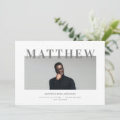 Uitnodiging voor fotografie met gebluste typografi (Staand voorkant)