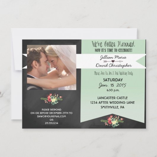 Uitnodiging voor  fotopost Wedding Party (Voorkant)