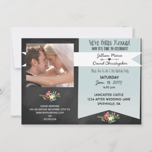 Uitnodiging voor  fotopost Wedding Party (Voorkant)