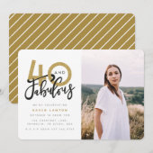 uitnodiging voor foto's voor 40ste verjaardagsfees (Voorkant / Achterkant)