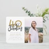 uitnodiging voor foto's voor 40ste verjaardagsfees (Staand voorkant)