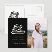 Uitnodiging voor foto's voor 40ste verjaardagsfees (Voorkant / Achterkant)