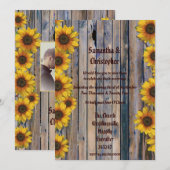 Uitnodiging voor foto's voor een trouwe zonnebloem (Voorkant / Achterkant)
