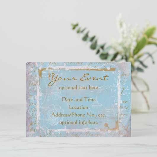  uitnodiging voor Franse toile & Script No.2 (Staand voorkant)