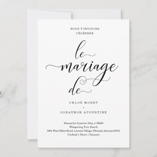 Uitnodiging voor Franse weddenschappen (Voorkant)