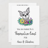 **Uitnodiging voor Frenchie Franse Bulldog Cute Ev Kaart (Voorkant / Achterkant)