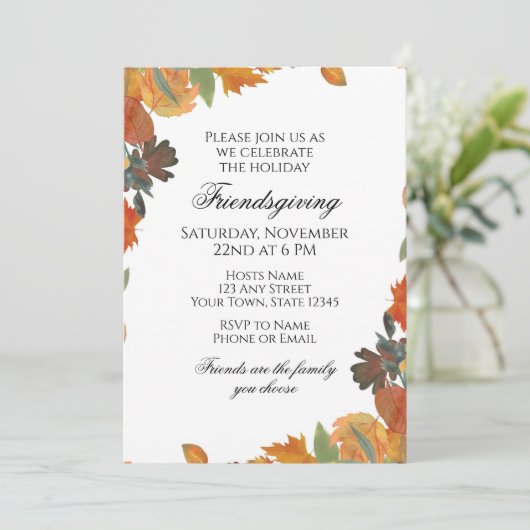 Uitnodiging voor Friendsgiving (Staand voorkant)