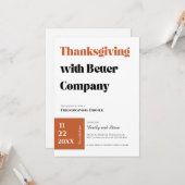 Uitnodiging voor Friendsgiving-diner (Voorkant / Achterkant in situ)