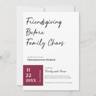 Uitnodiging voor Friendsgiving-diner