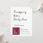 Uitnodiging voor Friendsgiving-diner (Voorkant / Achterkant in situ)