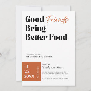 Uitnodiging voor Friendsgiving-diner