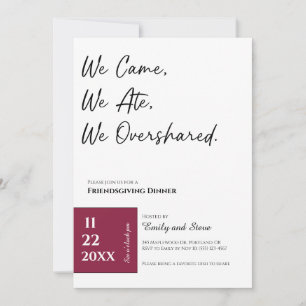Uitnodiging voor Friendsgiving-diner