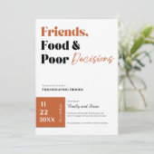 Uitnodiging voor Friendsgiving-diner (Staand voorkant)