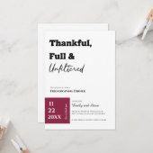 Uitnodiging voor Friendsgiving-diner (Voorkant / Achterkant in situ)