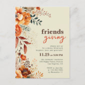 Uitnodiging voor Friendsgiving-diner herfstbloemen (Voorkant)