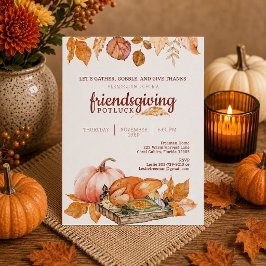 Uitnodiging voor Friendsgiving-diner in de herfst