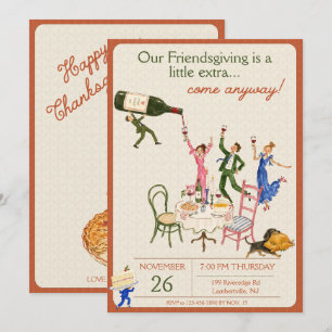 Uitnodiging voor Friendsgiving-dinerfeest
