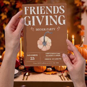 Uitnodiging voor Friendsgiving-dinerfeest Pompoe