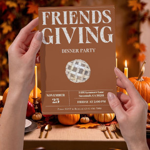 Uitnodiging voor Friendsgiving-dinerfeest Rustig