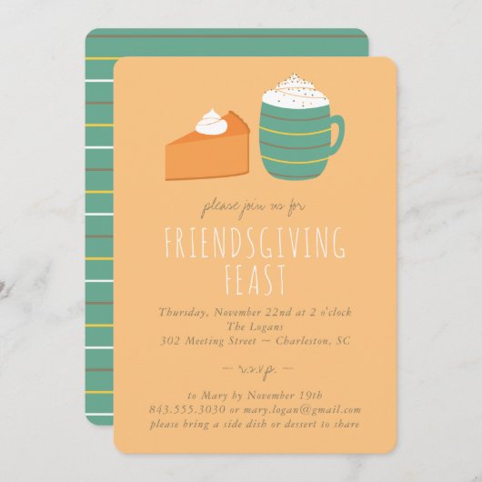 Uitnodiging voor Friendsgiving-feest (Voorkant / Achterkant)