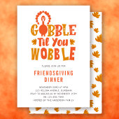 Uitnodiging voor Friendsgiving Gobble Til You Wobb
