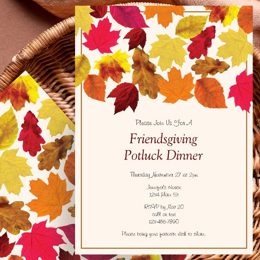 Uitnodiging voor Friendsgiving Potluck Dinner Part