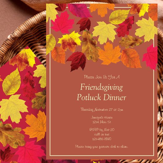 Uitnodiging voor Friendsgiving Potluck Dinner Part