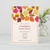 Uitnodiging voor Friendsgiving Potluck Dinner Part (Staand voorkant)