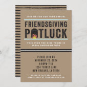 Uitnodiging voor Friendsgiving Potluck Feest (Voorkant / Achterkant)