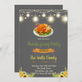 Uitnodiging voor Friendsgiving potluck-feest (Voorkant / Achterkant)