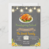 Uitnodiging voor Friendsgiving potluck-feest (Voorkant)