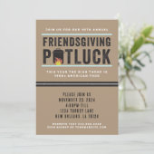 Uitnodiging voor Friendsgiving Potluck Feestje (Staand voorkant)