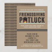 Uitnodiging voor Friendsgiving Potluck Feestje (Voorkant / Achterkant)