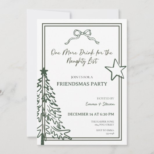 Uitnodiging voor Friendsmas-feestje (Voorkant)