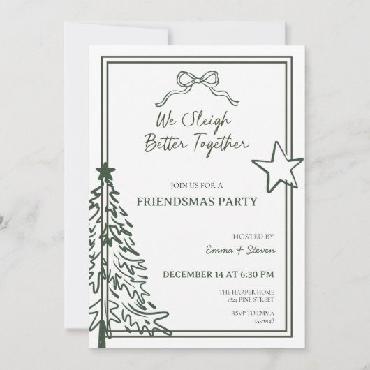 Uitnodiging voor Friendsmas-feestje (Voorkant)