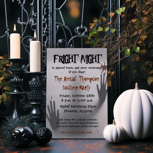 Uitnodiging voor Fright Night Halloween