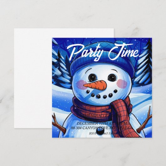 Uitnodiging voor Frosty de Sneeuwman (Voorkant / Achterkant)