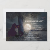 Uitnodiging voor Full Moon Black Cat Halloween Par (Voorkant)