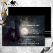 Uitnodiging voor Full Moon Black Cat Halloween Par
