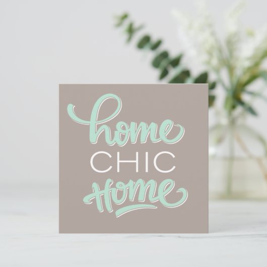 Uitnodiging voor Fun & Chic Housewarming Party (Staand voorkant)