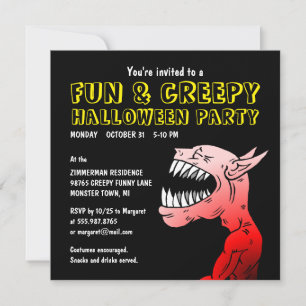 Uitnodiging voor Fun & Creepy Halloween Party