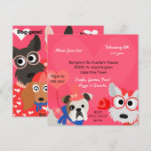 Uitnodiging voor Fun Valentijnsdag Party (Voorkant / Achterkant)