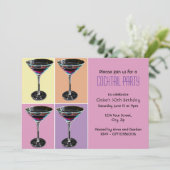 Uitnodiging voor Funky Martini Cocktailparty (Staand voorkant)