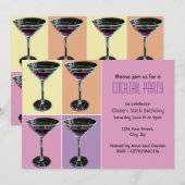 Uitnodiging voor Funky Martini Cocktailparty (Voorkant / Achterkant)