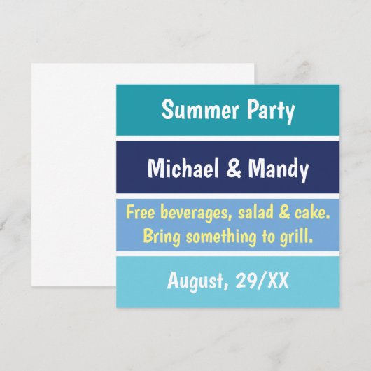 Uitnodiging voor Funny Party (Voorkant / Achterkant)