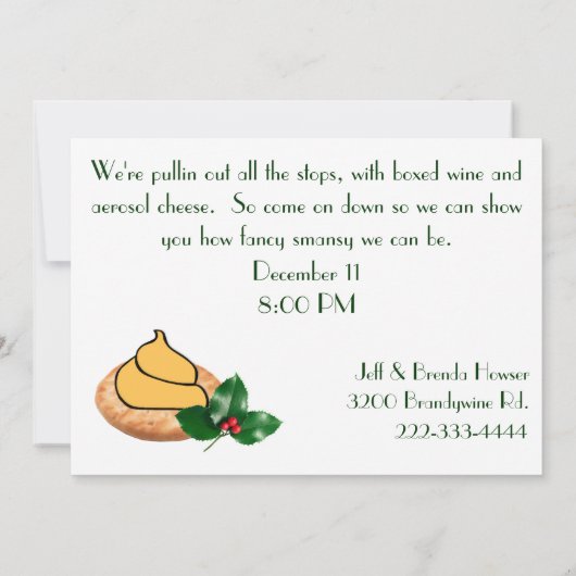 Uitnodiging voor Funny Party (Achterkant)